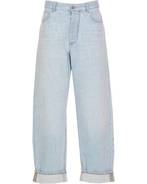Bottega Veneta Mid-Rise Wide-Leg Jeans - Blue