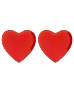Moschino Heart Clip-On Earrings - Red