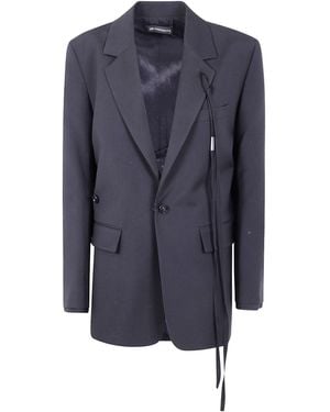 Ann Demeulemeester Single-Button Tie-Detail Jacket - Blue
