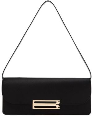 Victoria Beckham Dorian East-West Satin Clutch - Black