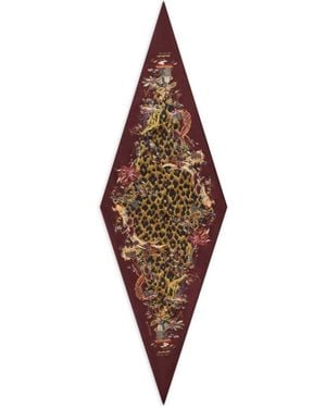 Etro Leopard-Motif Diamond-Shaped Scarf - Brown