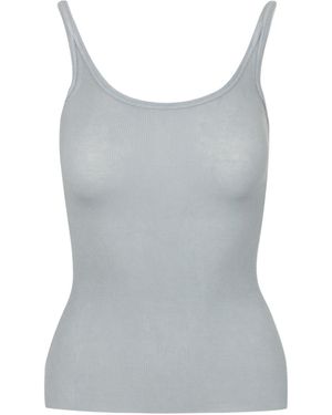 MSGM Ribbed Logo Tank Top - Gray