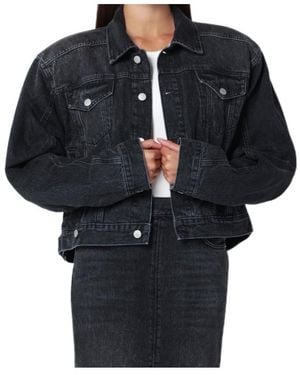 Haikure Cropped Denim Jacket - Black