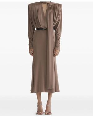 Mugler Draped Dress - Brown