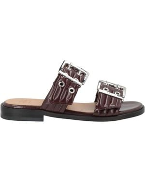 Ganni Glossy Decorative Sandals - White