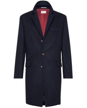 Brunello Cucinelli Single-Breasted Long Sleeved Coat - Blue