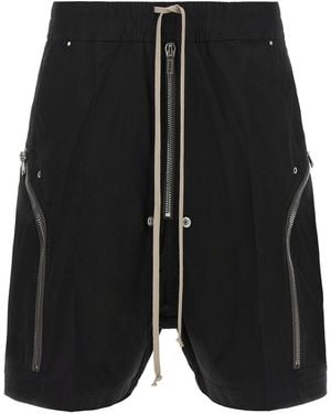 Rick Owens Drawstring Zip Detail Shorts - Black