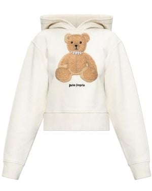 Palm Angels Bear Fitted Hoodie - White