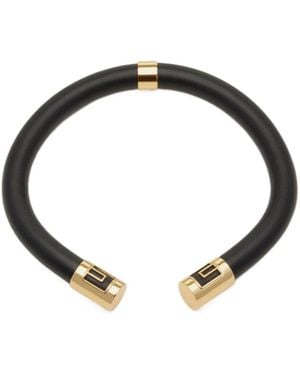 Elisabetta Franchi Tube Necklace With Logos - Metallic