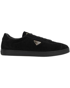 Prada Triangle-Logo Lace-Up Trainers - Black