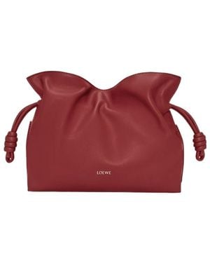 Loewe Knotted Drawstring Bucket Bag - Red