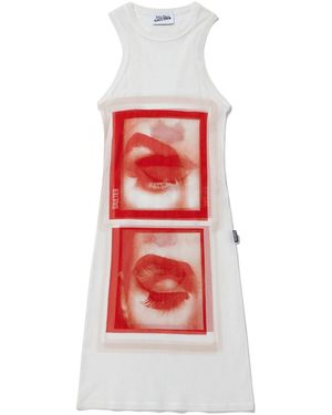 Jean Paul Gaultier Eye Print Mini Dress - White