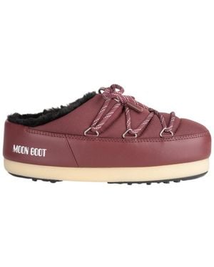 Moon Boot Lace-Up Mule Boots - Purple