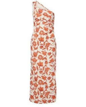 SIR. Chloe One-Shoulder Floral Linen-Blend Midi Dress - White