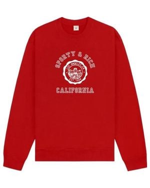 Sporty & Rich Graphic Print Sweatshirt - Red