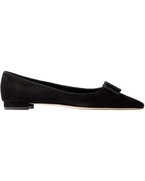 Manolo Blahnik Pointed Toe Flats - Black