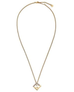 Fendi Coloured Metal Necklace - White