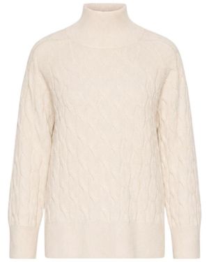 Marella High-Neck Knit Sweater - White