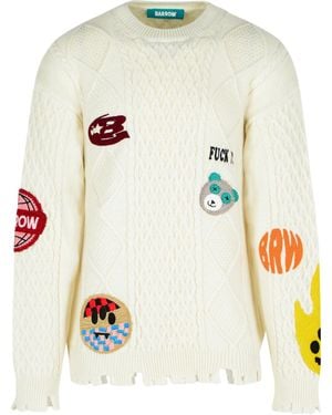 Barrow Embroidered Knit Sweater - White