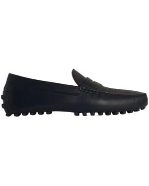 Tod's Logo Embossed Penny Loafers - Black