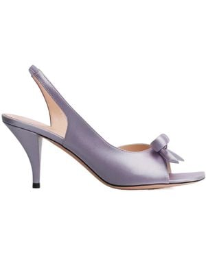 Dior Bow Heeled Slingback Sandal - White