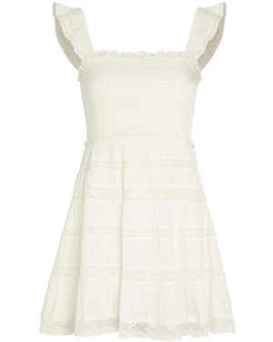 LoveShackFancy Ruffle-Detail Mini Dress - White