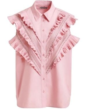 Essentiel Antwerp Jeandarlene Ruffled Sleeveless Top - Pink