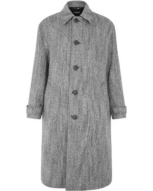 Dolce & Gabbana Herringbone Long Coat - Grey