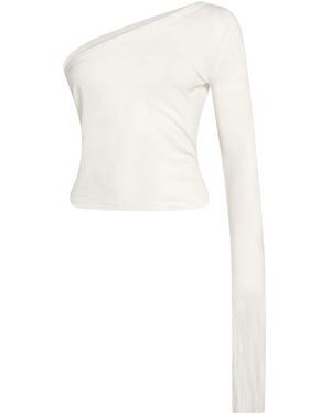 Rick Owens One-Shoulder Top - White
