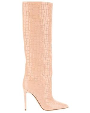 Paris Texas Embossed Heeled Boots - White