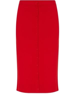 Victoria Beckham Button-Front Fitted Skirt - Red