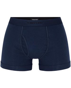 Tom Ford Logo Print Boxer - Blue