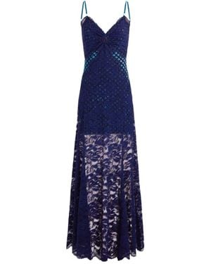Rabanne Trompe-L'Œil Lace Dress - Blue