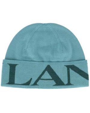 Lanvin Logo Knitted Hat - Blue