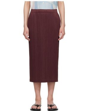Pleats Please Issey Miyake May Loop Bottoms Skirt - Red