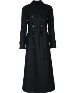 Harris Wharf London Double-Breasted Trench Coat - Black