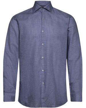 BOSS Classic Linen-Blend Shirt - Blue