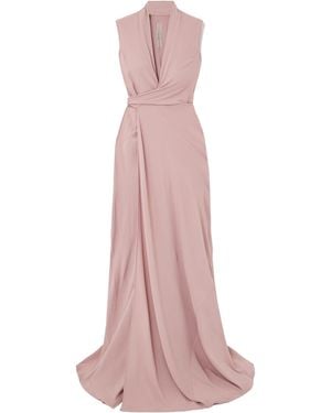 Rick Owens Crepe Wrap Maxi Dress - Pink