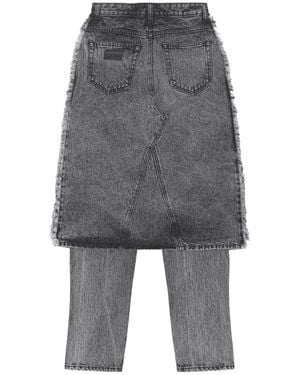 Ganni Mid Washed Denim Skirt in Blue | Lyst