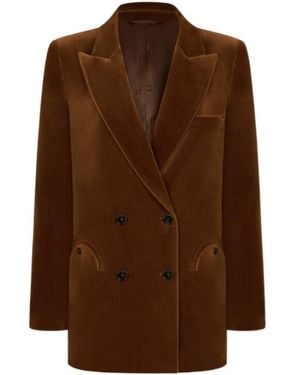 Blazé Milano Oversized Double-Breasted Blazer - Brown