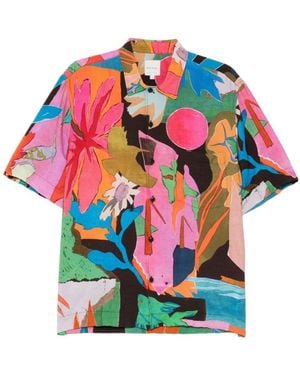 Paul Smith Abstract Print Short-Sleeve Shirt - Red