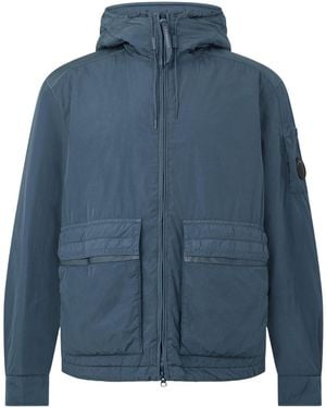 C.P. Company Slate- Hooded Multi-Pocket Jacket - Blue