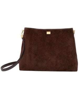 Dolce & Gabbana Vittoria Logo Plate Crossbody Bag - Brown