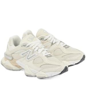New Balance 9060 Suede-Trimmed Trainers - White