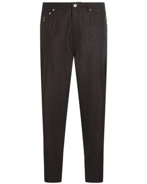 Brunello Cucinelli Embroidered-Pocket Trousers - Black