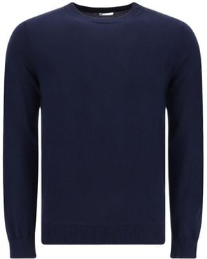 Malo Ribbed-Trim Cotton Sweatshirt - Blue