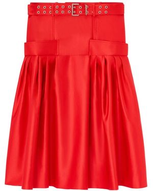 Ganni Duchesse Satin Skirt - Red