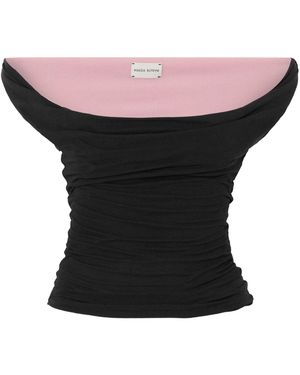 Magda Butrym Off-The-Shoulder Layered Top - Black
