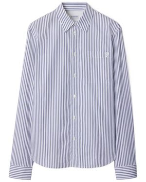 Burberry Logo Embroidered Striped Shirt - Purple