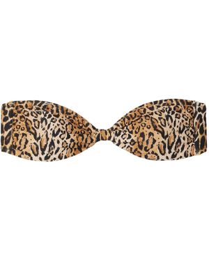 Melissa Odabash Leopard Print Strapless Bikini - Brown